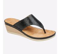 Cipriata Sandra Mujer Vestido Casual Moda Diamonte Verano Cuña Sandalias Negras