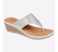Cipriata Sandra Mujer Vestido Casual Moda Verano Diamonte Cuña Sandalias Plata
