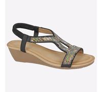 Cipriata Selene Mujer Clásico Moda Informal Joyas Sandalias sin Cordones Negro