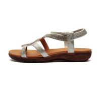 Cipriata Serpent Mujer Elegante con Tira Trasera Joyas Sandalias de Moda Plata