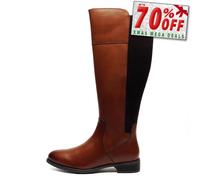 Cipriata Silvia Mujer Memoria Espuma Piel Moda Vestido Rodilla Botas Altas Tan