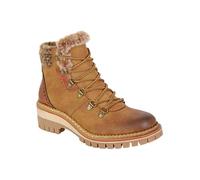 Cipriata TEODORA L725 - Botines de espuma viscoelástica con cremallera y anillo en D para mujer, Tan, 37 EU
