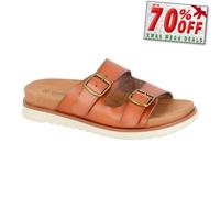 Cipriata L651 TIBERIA - Sandalias tipo mocasín con doble hebilla para mujer, marrón (Tan Pu), 36 EU