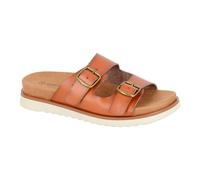Cipriata L651 TIBERIA - Sandalias tipo mocasín con doble hebilla para mujer, marrón (Tan Pu), 36 EU