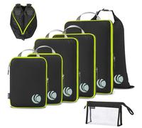 Cipway Bolsas Compresion Viaje, Diseño de Malla Impermeable Ligero y Duradero Bolsas de Viaje Organizador para la Mochila Maletas de Almacenamiento en el Hogar(Negro, 8 Unidades)