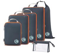Cipway Bolsas Compresion Viaje, Diseño de Malla Impermeable Ligero y Duradero Bolsas de Viaje Organizador para la Mochila Maletas de Almacenamiento en el Hogar(Gris, 6 Unidades)