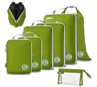 Cipway Bolsas Compresion Viaje, Diseño de Malla Impermeable Ligero y Duradero Bolsas de Viaje Organizador para la Mochila Maletas de Almacenamiento en el Hogar(Verde, 8 Unidades)
