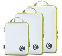 Cipway Bolsas Compresion Viaje, Diseño de Malla Impermeable Ligero y Duradero Bolsas de Viaje Organizador para la Mochila Maletas de Almacenamiento en el Hogar(Blanco, 3 Unidades)