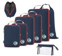 Cipway Bolsas Compresion Viaje, Diseño de Malla Impermeable Ligero y Duradero Bolsas de Viaje Organizador para la Mochila Maletas de Almacenamiento en el Hogar(Azul, 8 Unidades)