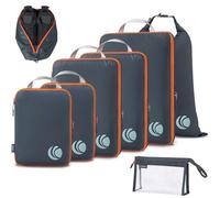 Cipway Bolsas Compresion Viaje, Diseño de Malla Impermeable Ligero y Duradero Bolsas de Viaje Organizador para la Mochila Maletas de Almacenamiento en el Hogar(Gris, 8 Unidades)