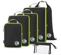 Cipway Bolsas Compresion Viaje, Diseño de Malla Impermeable Ligero y Duradero Bolsas de Viaje Organizador para la Mochila Maletas de Almacenamiento en el Hogar(Negro, 6 Unidades)