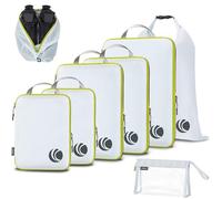 Cipway Bolsas Compresion Viaje, Diseño de Malla Impermeable Ligero y Duradero Bolsas de Viaje Organizador para la Mochila Maletas de Almacenamiento en el Hogar(Blanco, 8 Unidades)
