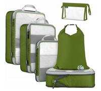 Cipway Bolsas Compresion Viaje, Malla Ligero Bolsas de Viaje Organizador para la Mochila Maletas de Almacenamiento en el Hogar(Verde, 6 Unidades)