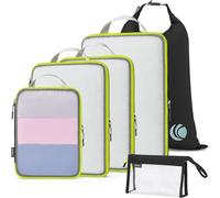 Cipway Bolsas Compresion Viaje, Malla Ligero Bolsas de Viaje Organizador para la Mochila Maletas de Almacenamiento en el Hogar(Negro, 6 Unidades)