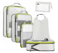 Cipway Bolsas Compresion Viaje, Malla Ligero Bolsas de Viaje Organizador para la Mochila Maletas de Almacenamiento en el Hogar(Blanco, 6 Unidades)