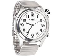 Cirbic Reloj parlante con números grandes y correa expandible, ajuste automático para personas con discapacidad visual, ciegos o ancianos, Acento americano, Moderno