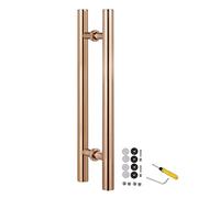 CIRCIR Barn Showers Office Modern Doors Pulls Bar Double Sided,Door Pull Stainless Steel Door Handle Push/Pull Set, 24inch/32inch/40inch/47inch/59inch Long(Rose Gold,120cm/47inch-80cm)