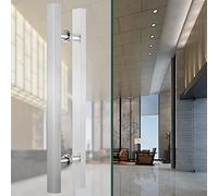 CIRCIR Bathroom Entry Kitchen Office Stainless Steel Door Pulls Bar - H Shape,Door Pull Door Handle Push Pull for Sliding Barn Doors, Mounted Back to Back(Silver,150cm/59inch)