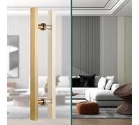 CIRCIR Bathroom Entry Kitchen Office Stainless Steel Door Pulls Bar - H Shape,Door Pull Door Handle Push Pull for Sliding Barn Doors, Mounted Back to Back(Gold,80cm/32inch-50cm)