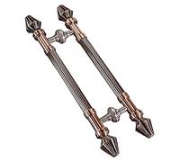 CIRCIR Double-Side Heavy Duty Gate Handles Door Handles with Carving Craft,Stainless Steel Barn Door Handles, for Indoor Outdoor Door(Red Bronze,100cm/39.4in)