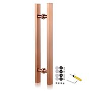 CIRCIR Double Sided Barn Doors Shower Door Wood Gate Push Bar with Screws,Door Pull Modern Sliding Door Handles Set, for Barn/Home/Bank/Garages/Shop(Rose Gold,120cm/47inch-90cm)