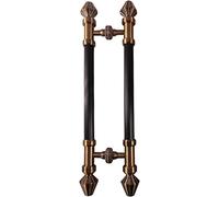 CIRCIR Double Sided H Shape Push Pull Door Handle,Retro Front Door Handle, Stainless Steel, Fit for Glass Door Wooden Door(Brass,60cm/2ft)