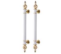 CIRCIR European Door Handles with Carving Craft,Double-Side Barn Door Handles for Barn Sliding Gate, for Balcony Patio Bathroom Doors(White,120cm/47.2in)