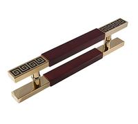 CIRCIR Modern Square Shape Stainless Steel Front,Double Sided Sliding Barn Door Pull Handle with Hardware(Red,80cm/2.6ft)