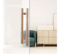 CIRCIR Two-Sided Glass Doors Wood Door Commercial Gates Handle H Shape,Door Pull Sliding Barn Push Pull Door Handles for Interior/Exterior, Easy to Install(Rose Gold,100cm/40inch)