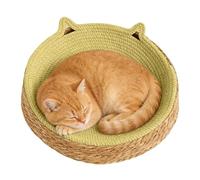 Circle Cat Scratcher - Cotton Rope Woven 40x40x13cm | Breathable Board Kitten Ear Design Bed | Multifunctional Lounge Nest Couch For Indoor Pet Play Exercise Enrichment and Paws Care Use