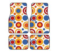 Circle Dots - 4 alfombrillas universales de arte geométrico, antideslizantes, para SUV, furgoneta, camión, sedán