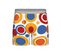 Circle Dots - Calzoncillos tipo bóxer de pierna larga para hombre, transpirables, elásticos, con arte geométrico, calzoncillos cómodos, gris, M