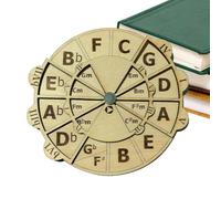Circle Of Fifths Wheel - Madera | Disco de teoría musical de guitarra, círculo de quintos | Herramienta de melodía de madera finamente pulida multiusos | Herramienta de acorde de melodía para práctica