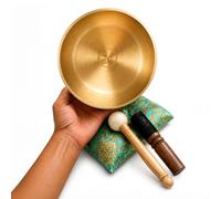 CIRCLE UP Juego de cuencos tibetanos - Cuenco de sonido de 6 pulgadas para meditación, alivio del estrés y curación de chakras | Fácil de tocar - El cuenco BeMindful - Incluye mazo, caja de regalo y