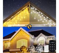 Circlio Luces Navidad Exterior, Decoracion Navidad Exterior Blanco Cálido y Frío, Luz Navidad con Control Remoto y APP, 17 Modos+4 Brillos+Temporizador+Funzione Memoria (5M-200L,C/F)
