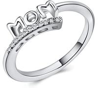 Circonita mamá anillo regalo para el día de la madre anillo para el aniversario de la familia, plata talla 10 Durability