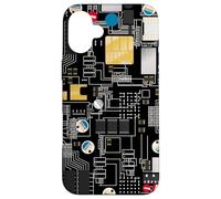 Circuit Board Pattern Motherboard Design for Tech Geeks Carcasa para iPhone 16 Plus