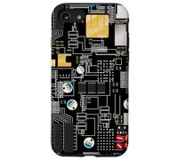 Circuit Board Pattern Motherboard Design for Tech Geeks Carcasa para iPhone SE (2020) / 7/8