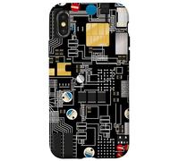 Circuit Board Pattern Motherboard Design for Tech Geeks Carcasa para iPhone X/XS