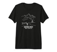 Circuito Annapurna Nepal Himalaya Line Art Senderismo Trail Camiseta Premium