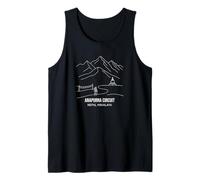 Circuito Annapurna Nepal Himalaya Line Art Senderismo Trail Camiseta sin Mangas