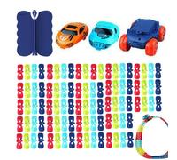 Circuito de carreras de coches juguetes - Vehículo LED educativo - de pista de vehículo DIY,para niños niñas salón dormitorio oficina actividad familiar regalo preescolar