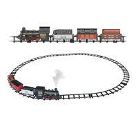 Circuito de Tren de Vapor para Niños, Tren Eléctrico con Luces, Sonidos y Efecto de Humo Real, Vía de 4 Metros con Locomotora y 3 Vagones, 36M+