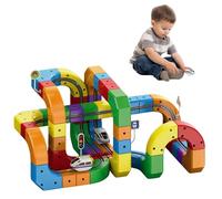 Circuito de tren eléctrico magnético, 51/81/123 piezas kit de construcción de circuito flexible, tren eléctrico de gravedad, juguete de tren de construcción para niños (123 unidades)