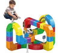 Circuito de tren eléctrico magnético, 51/81/123 piezas kit de construcción de circuito flexible, tren eléctrico de gravedad, juguete de tren de construcción para niños (81 unidades)