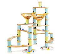 Circuito laberíntico boppi para canicas de bambú ecológico para niños, de 138 Piezas con 24 canicas. Juguete científico de construcción para niños y niñas a Partir de 3 años - Pack Gigante