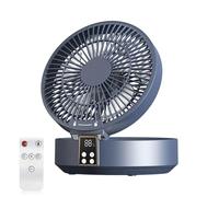 Circuladores de aire de escritorio con luz nocturna LED remota, 3 modos de velocidad, batería recargable de 4000 mAh, ahorro de espacio, plegable, silencioso, ventilador de escritorio USB para
