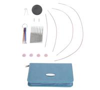 Circular Knitting Needle Set Interchangeable Stainless Steel Knitting Tools with Storage Bag for Home Knitting Projects 2.2mm to 4.5mm Needles 18 Pieces