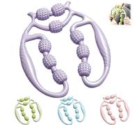 Circular Leg Clamp Roller,Manual Masaje Relax Roller with 9 Wheels,Cellulite Roller Muscle Relaxer Leg Massager Ring Roller Legs Arms Masaje Tool for Indoor Sports Yoga (Purple)