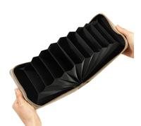 Circular Needle Storage Bag - Crochet Organizer | 13.5x5x20cm Fabric Pouch with Zipper Function, Black Khaki Case with Multi-Layer Fit, Travel Accessory for Knitting Tools Hooks Spools Gatherings